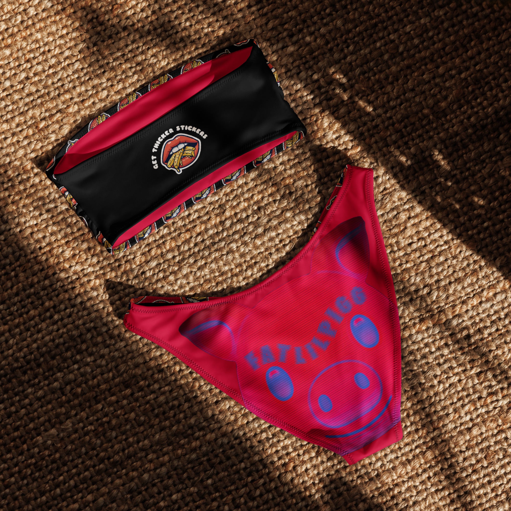 FatLilPigg x Get Thicker Stickers Collab Bikini | Bold Curvy Swimwear | Eco-Friendly Recycled Fabric