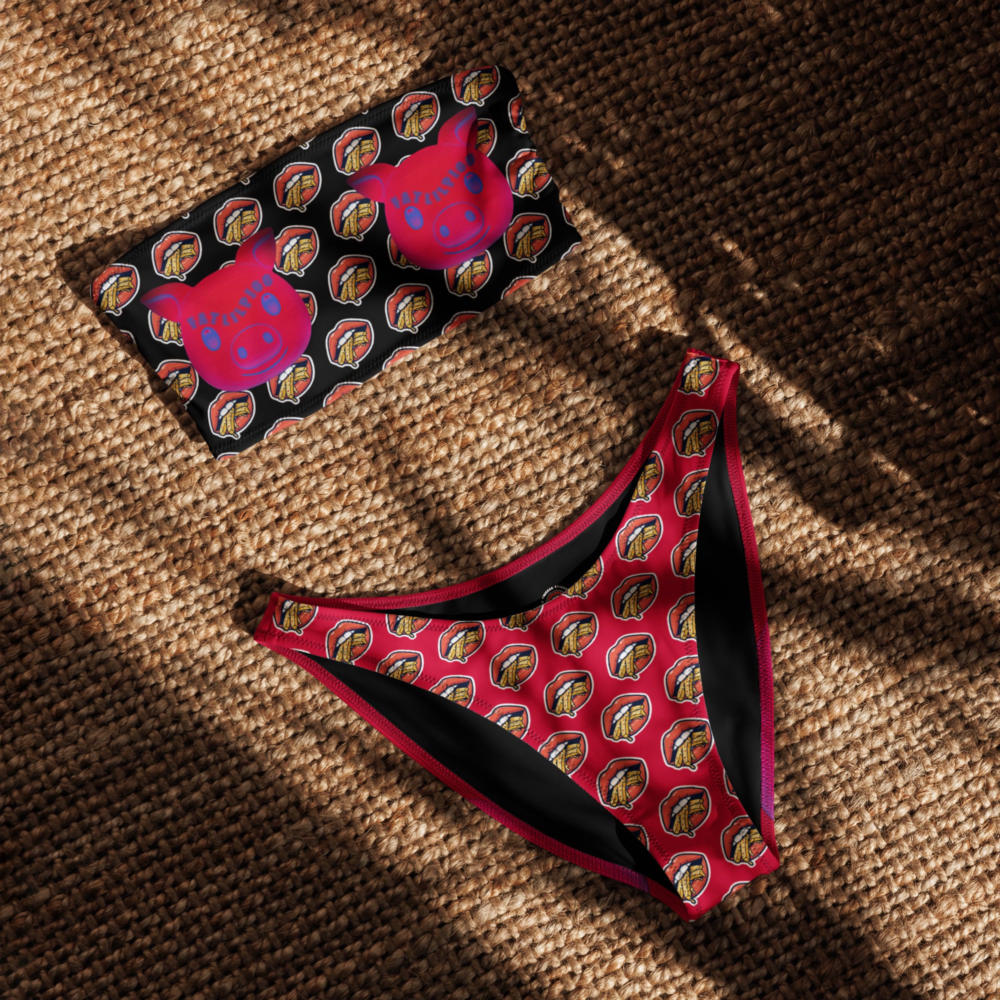 FatLilPigg x Get Thicker Stickers Collab Bikini | Bold Curvy Swimwear | Eco-Friendly Recycled Fabric