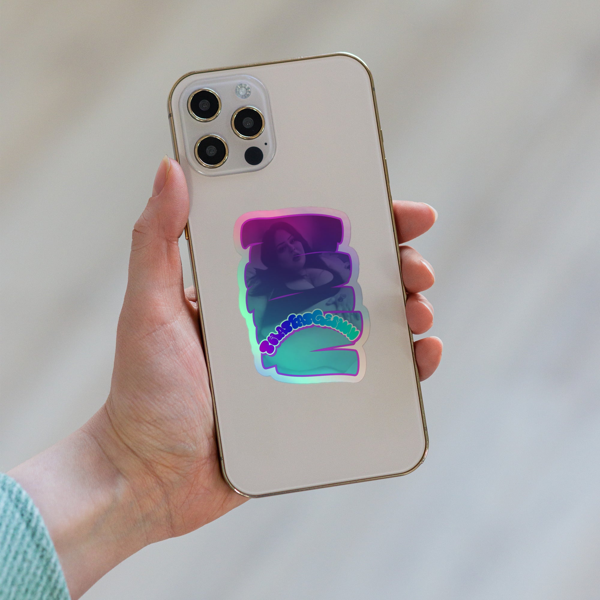 ThatFatGemini x GetThickerStickers Collaboration Series Holographic Sticker | Curvy Babe Body Positive Vinyl | Sexy BBW Art