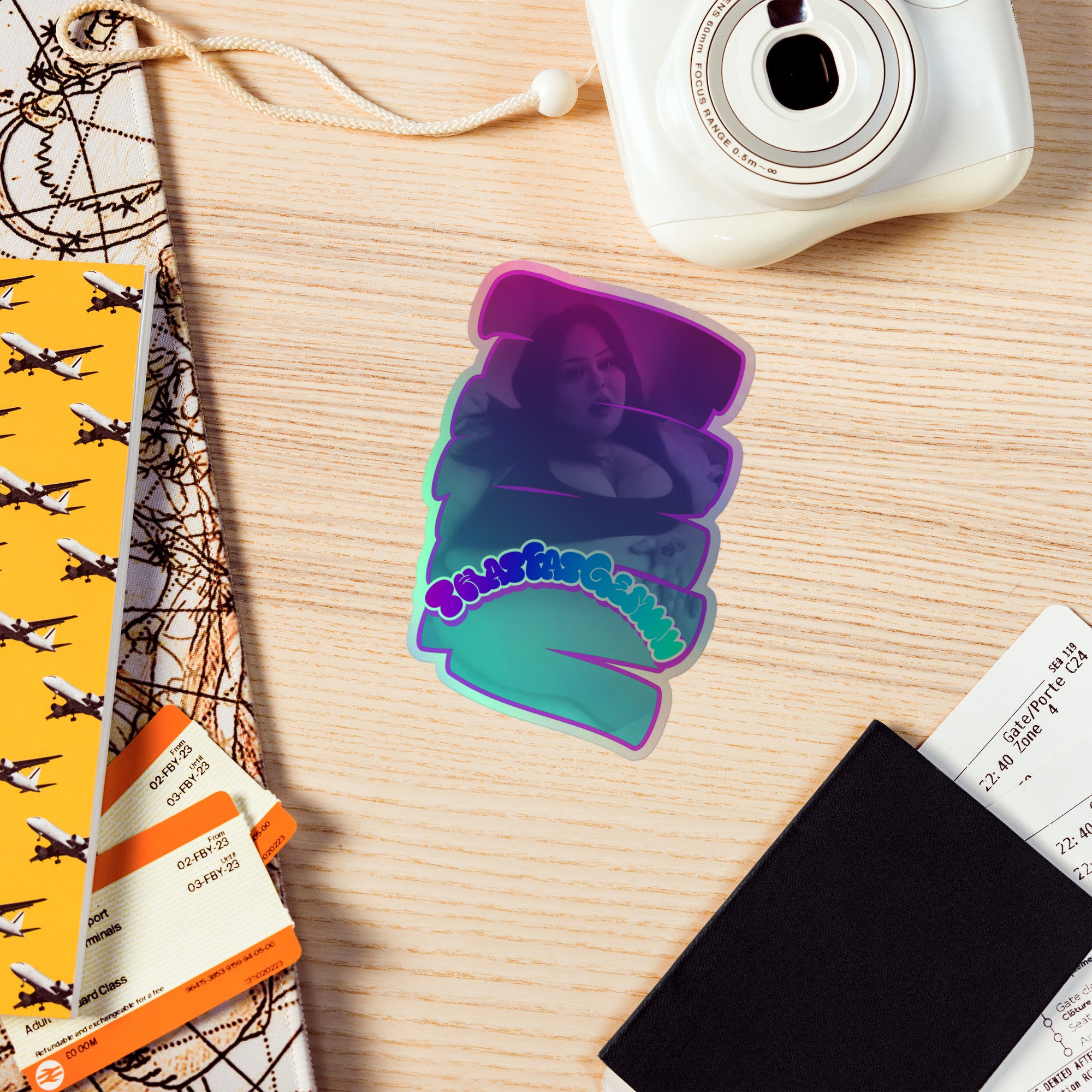 ThatFatGemini x GetThickerStickers Collaboration Series Holographic Sticker | Curvy Babe Body Positive Vinyl | Sexy BBW Art