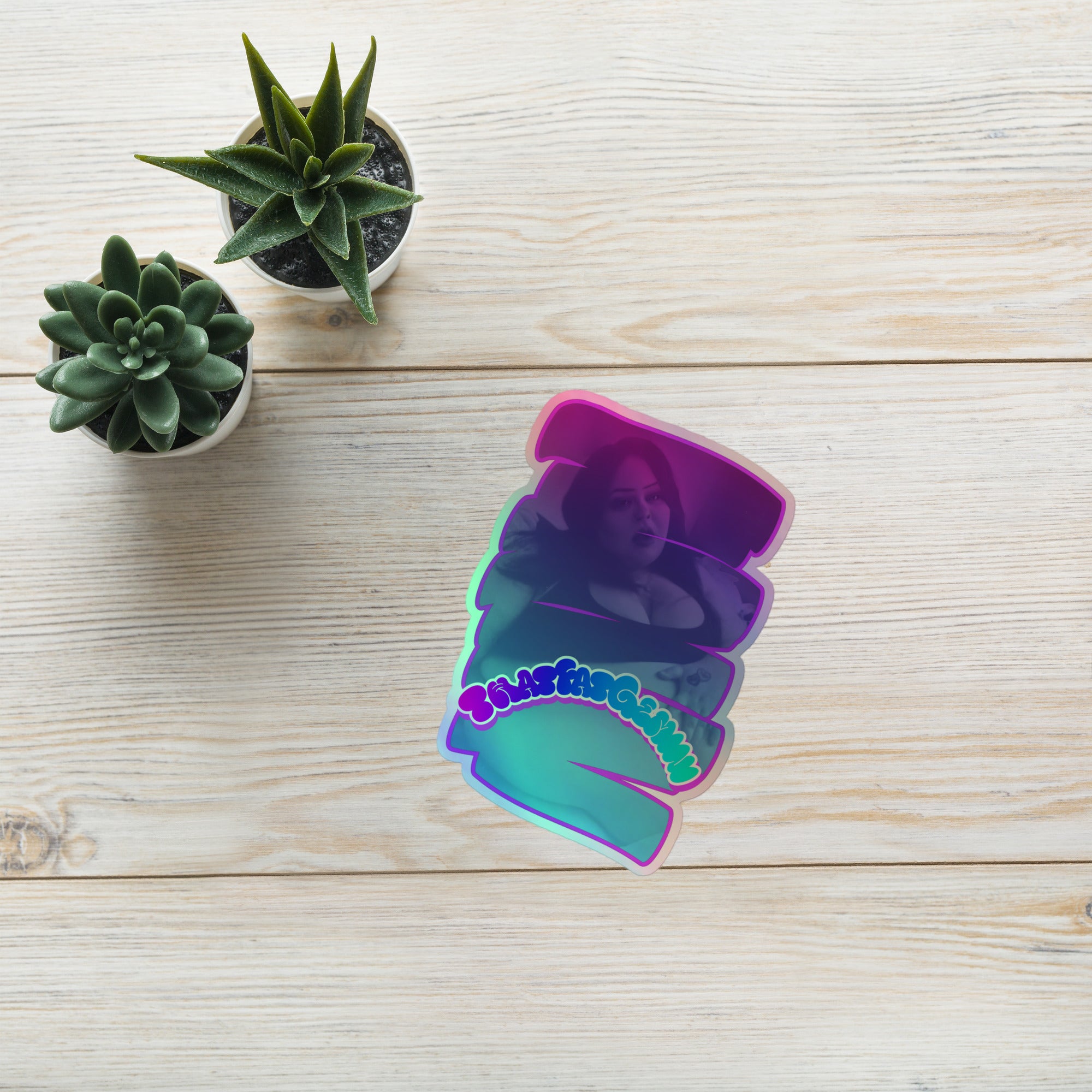 ThatFatGemini x GetThickerStickers Collaboration Series Holographic Sticker | Curvy Babe Body Positive Vinyl | Sexy BBW Art