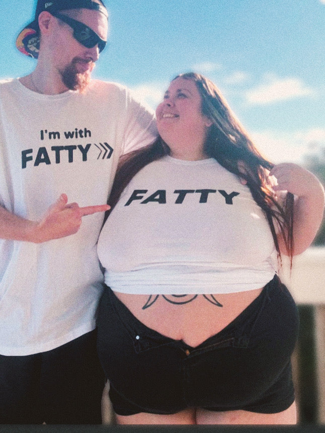 FATTY Bold Text Tee – Body Positive Plus Size Graphic Shirt for Curvy Babes, BBWs & Fat Admirers | Playful, Confident, Size Inclusive