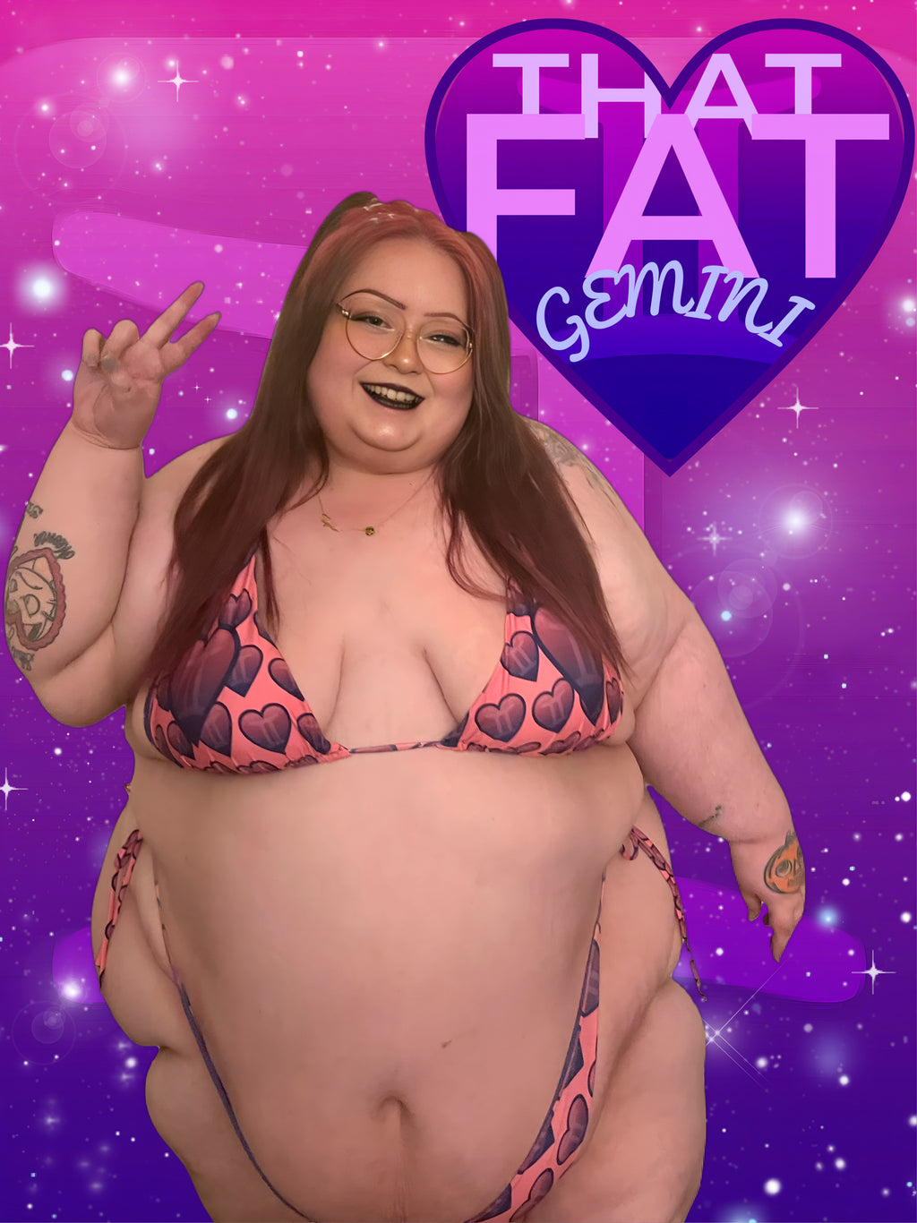 ThatFatGemini x Get Thicker Stickers Collab Bikini  | Plus Size Swimwear up to 6XL | Bold Curvy Body Positive Bathing Suit | Fun Summer Swimwear