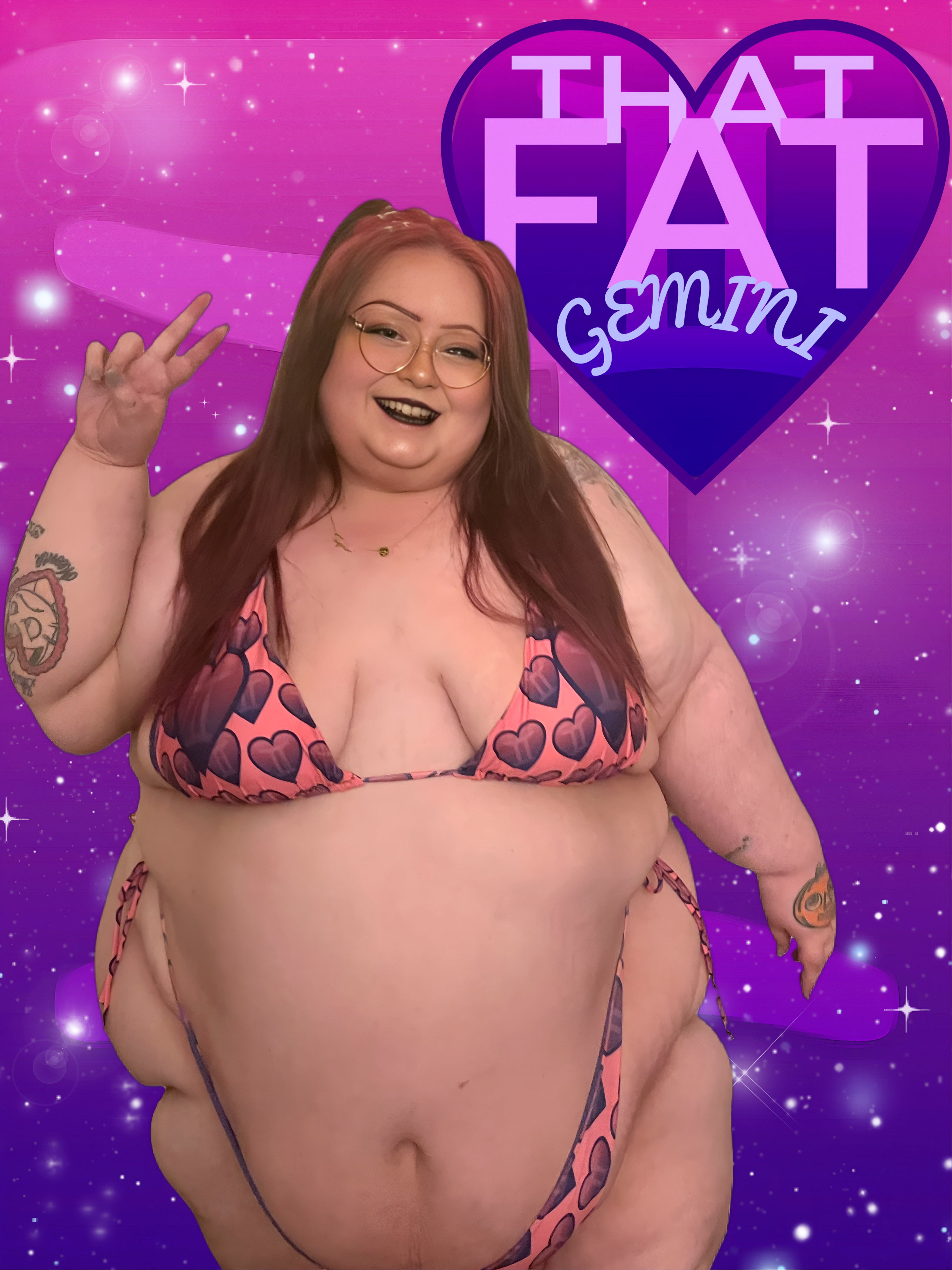 ThatFatGemini x Get Thicker Stickers Collab Bikini  | Plus Size Swimwear up to 6XL | Bold Curvy Body Positive Bathing Suit | Fun Summer Swimwear