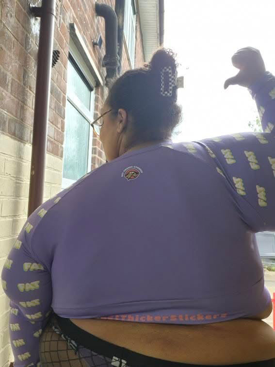 FAT Bold Rainbow and Purple Long Sleeve Crop Top | Bold Curvy Unapologetic | Plus Size Body Positive Activewear | #EffYourBodyStandards