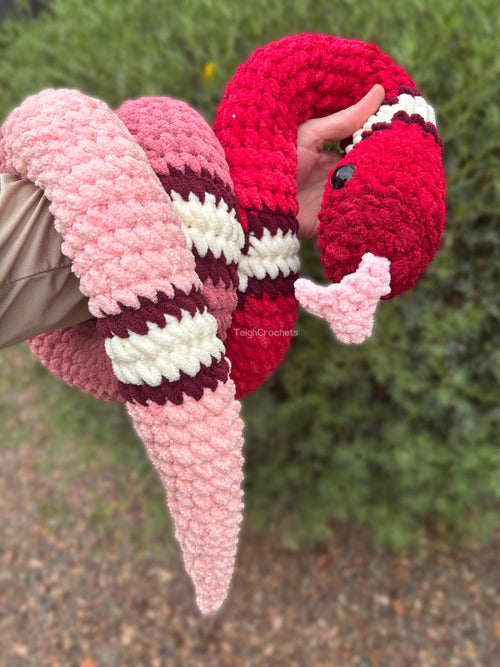 6ft Jumbo Crochet Snake Plush