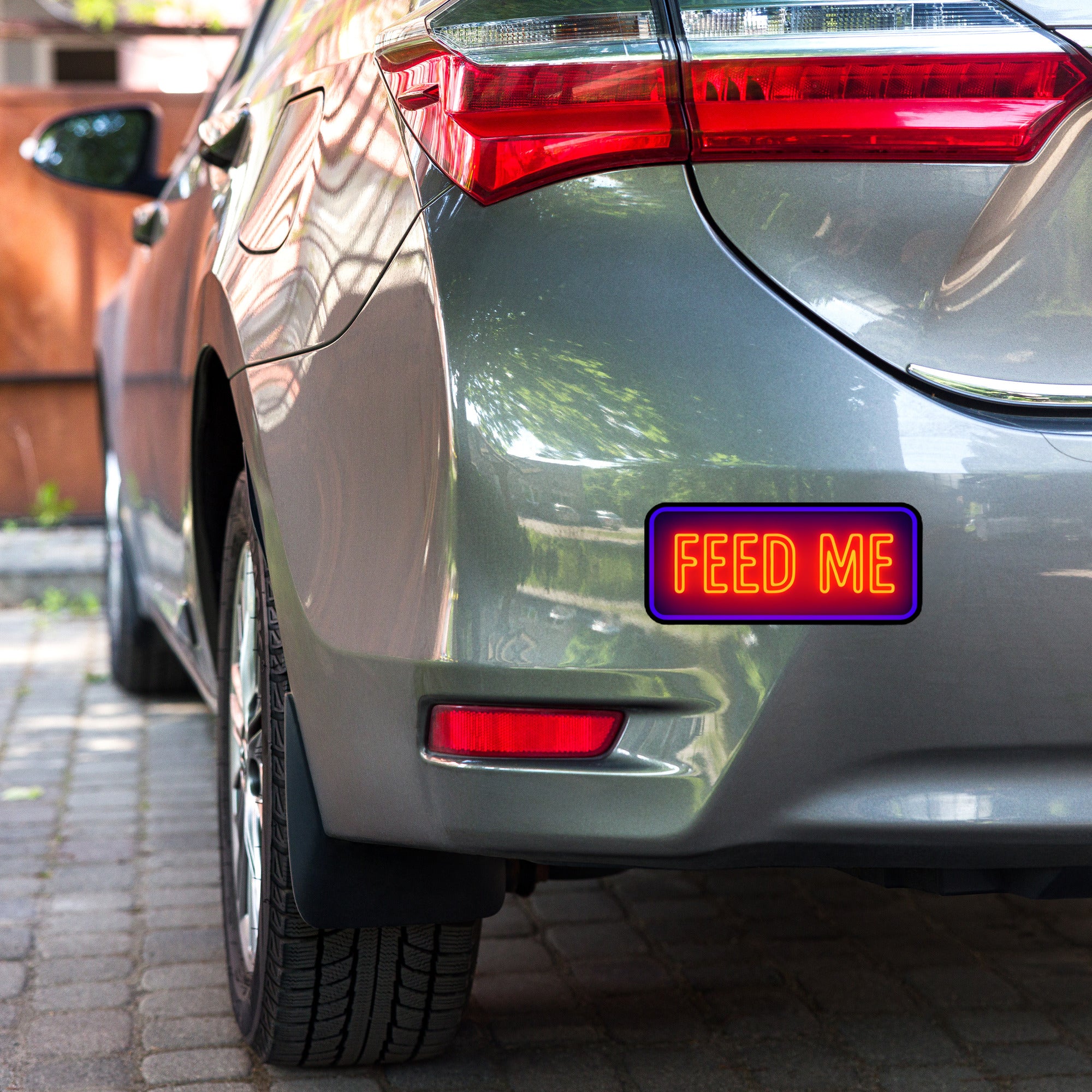 Feed Me Bumper Sticker | Neon Glow Vinyl Decal for Car & Laptop